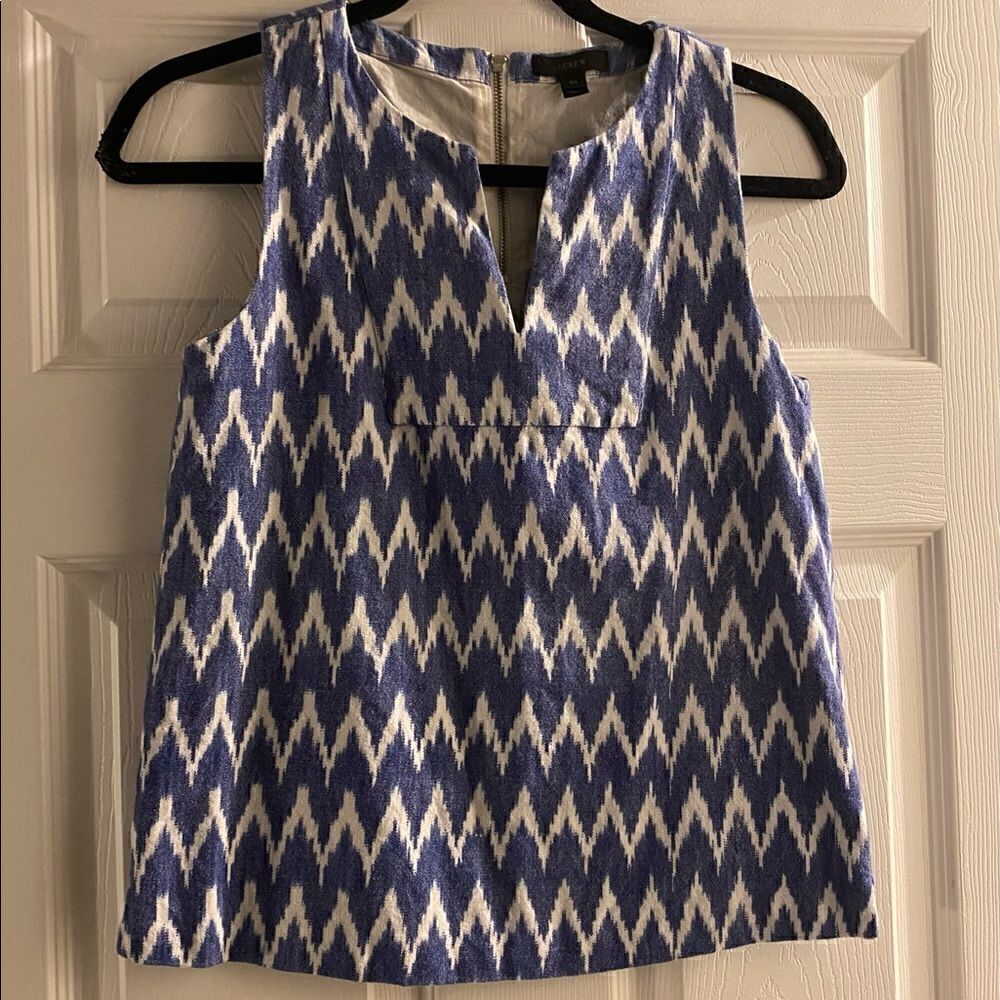 J. Crew Cotton Blue White Tank Top Size 00